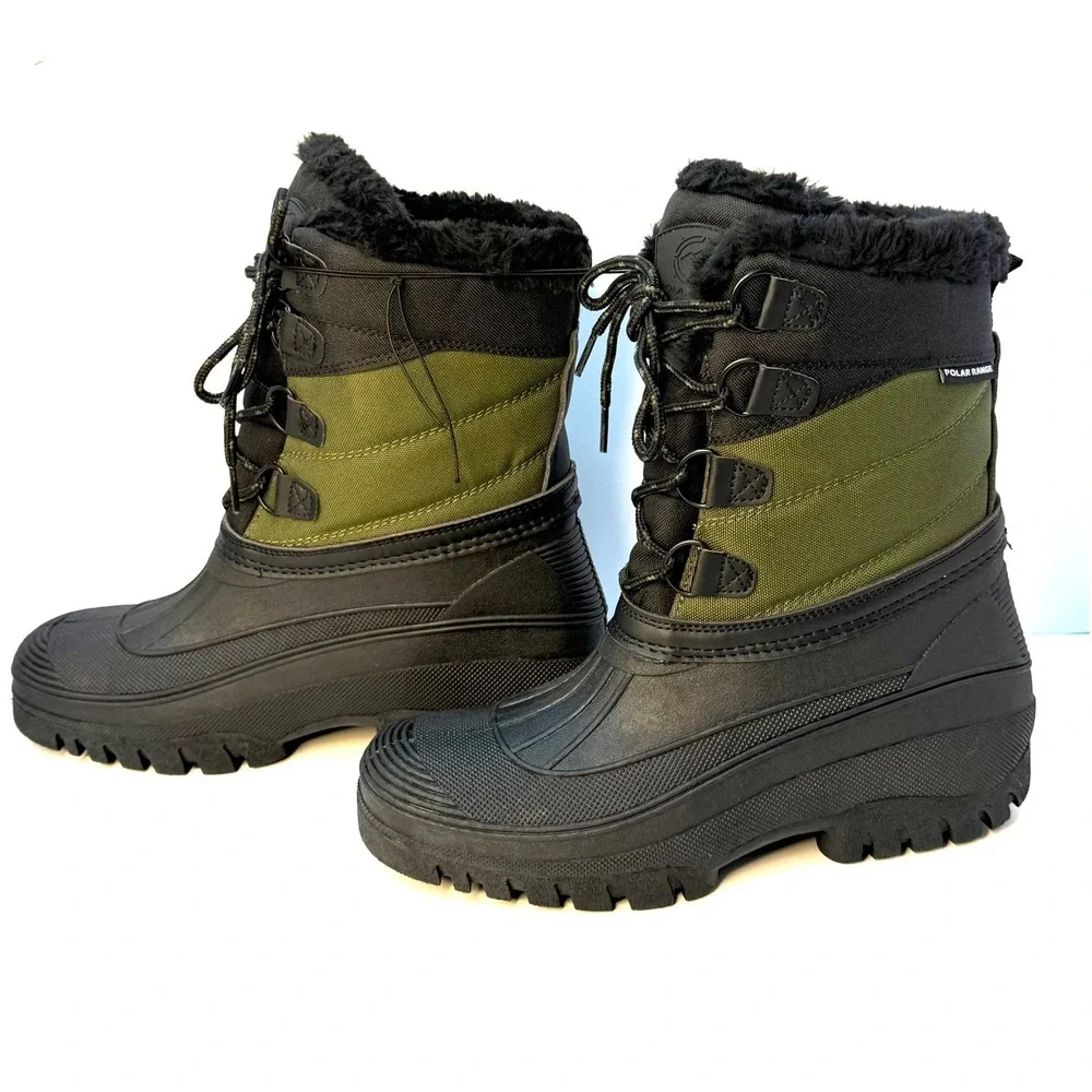 POLAR RANGE Men's Decker Cold Weather Snow Boot Size 8M Olive‎ Color NWT